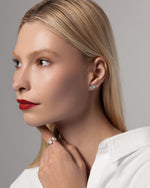 Earring Toi et Moi - Oval and Pear - 2 ct