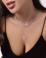 16 in. Four-Prong Lab Diamond Tennis Necklace (6 ct. tw.) in 14K White Gold