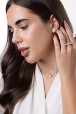 Earring Round Halo -2.5 ct