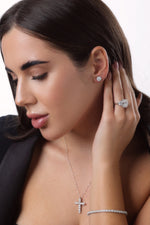 Earring Round Halo - 1 ct