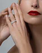 Emerald and Oval Lab Grown Diamond Eternity Band - 6 ctw