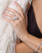 8 ctw Engagement Three Stone Lab Grown Diamond Ring with Center Radiant Diamond