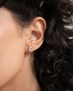 Studs emerald bezel - 1 ct