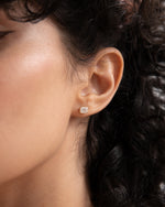 Studs emerald bezel - 1 ct