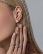 Earring Oval Halo - 2 ct