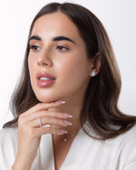 Earrings Round Halo - 2 ct