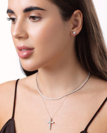 16 in. Four-Prong Lab Diamond Tennis Necklace (6 ct. tw.) in 14K White Gold