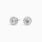 Earring Round Halo - 1 ct