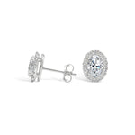 Earring Oval Halo - 2 ct