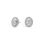 Earring Oval Halo - 2 ct