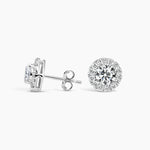 Earring Round Halo -2.5 ct