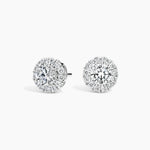 Earring Round Halo -2.5 ct