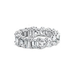 Emerald and Oval Lab Grown Diamond Eternity Band - 6 ctw
