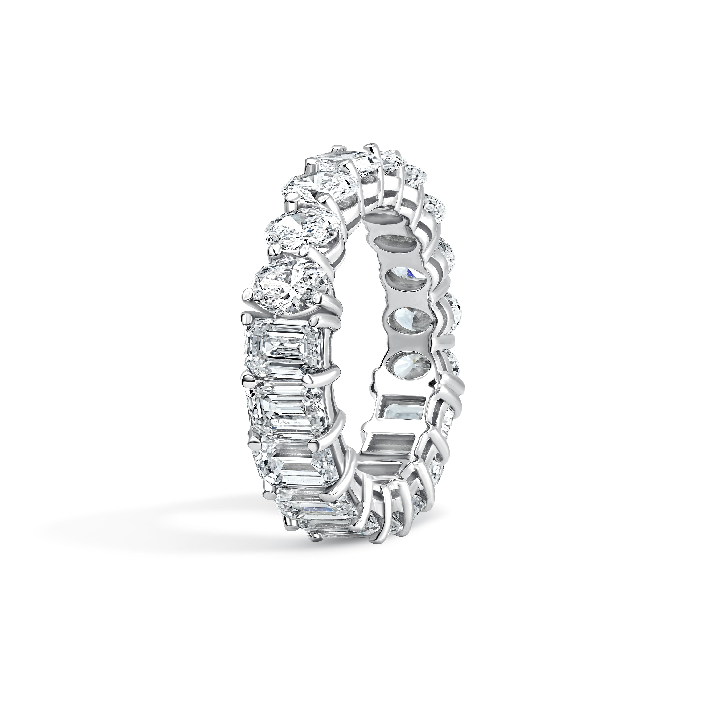 TEST Emerald and Oval Lab Grown Diamond Eternity Band - 6 ctw