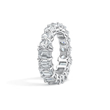 Emerald and Oval Lab Grown Diamond Eternity Band - 6 ctw