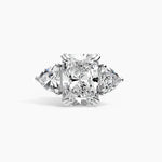 8 ctw Engagement Three Stone Lab Grown Diamond Ring with Center Radiant Diamond