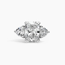 8 ctw Engagement Three Stone Lab Grown Diamond Ring with Center Radiant Diamond
